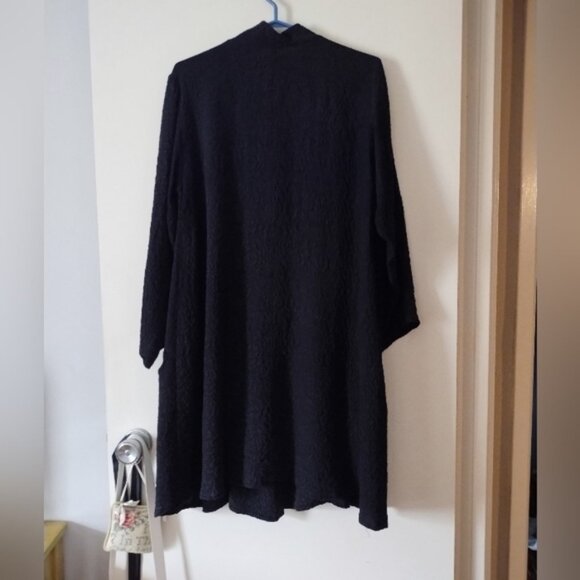 URU Black Hammered Silk Asymmetric Button Dress L - Picture 5 of 6